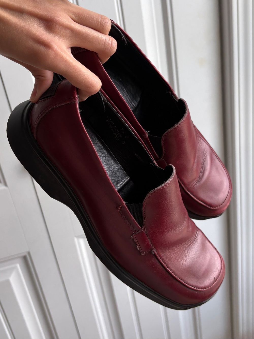Vintage Coach Burgundy Leather Slip-On Loafers
